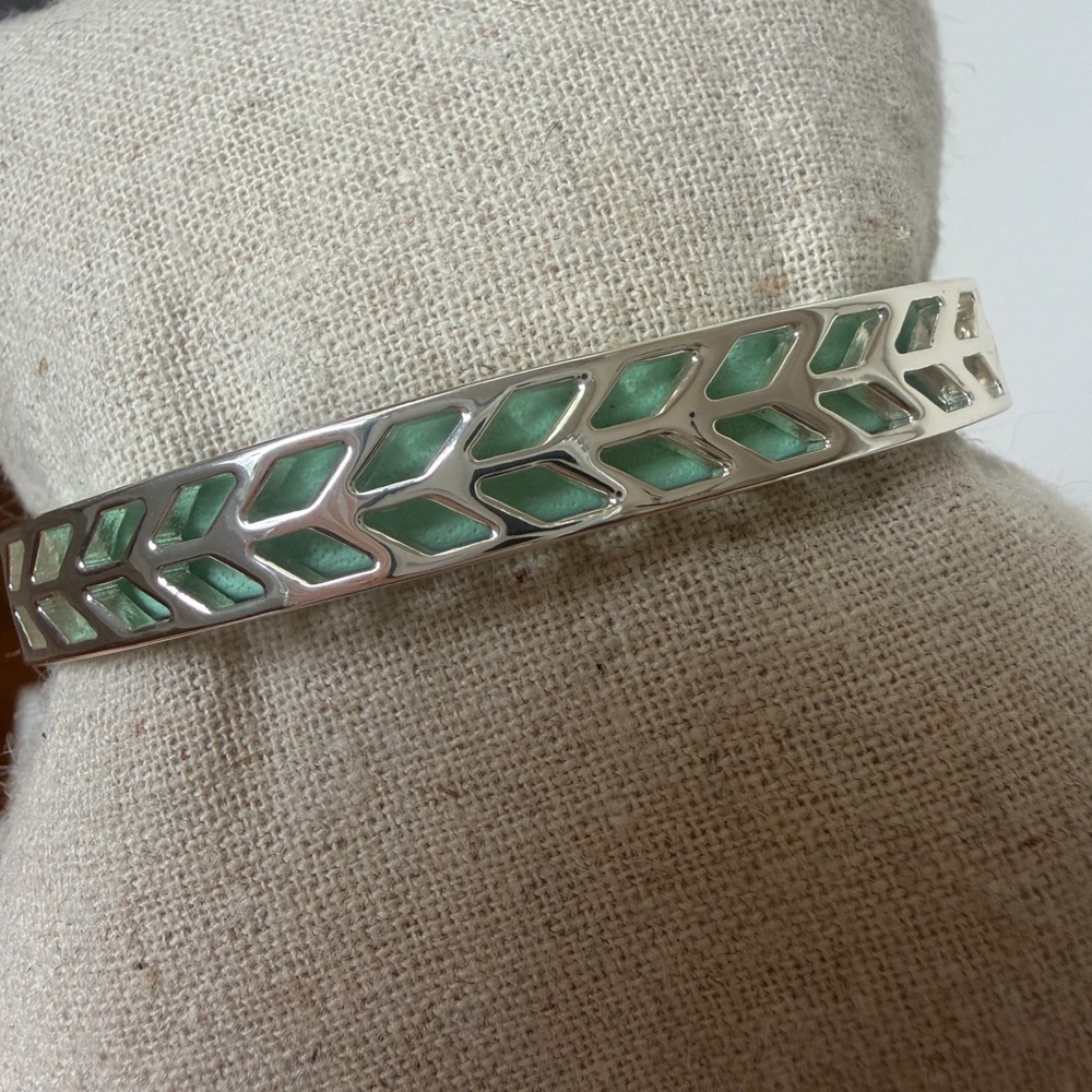 Stella & Dot Silver with Mint Green Inlay